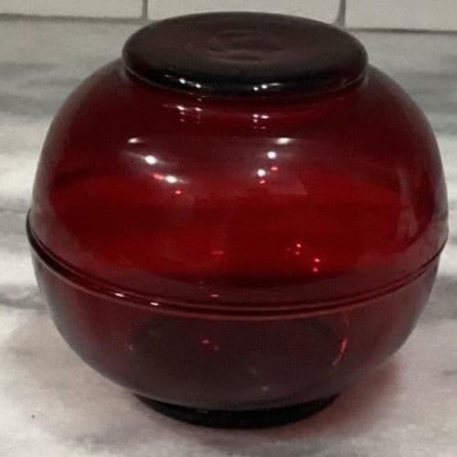 Anchor Hocking Royal Ruby Footed Fruit Bowls, Set of 2, Vintage Red Glass - Thumbnail 8