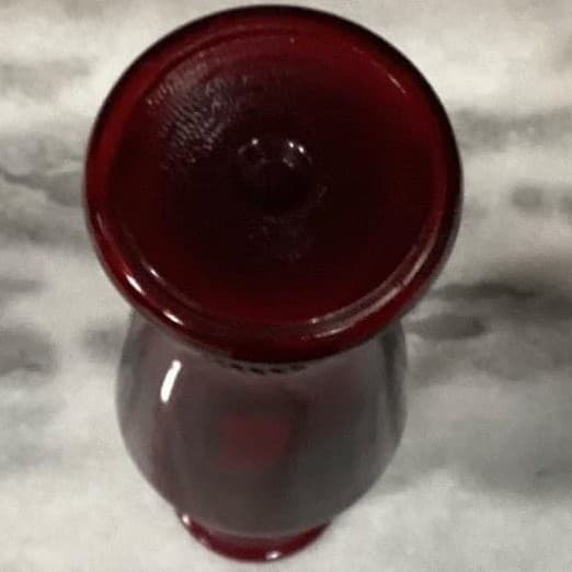 Wheaton Glass Ruby Red Flower Vase, 11" Tall Bottle Form With Rope Accent - Thumbnail 4