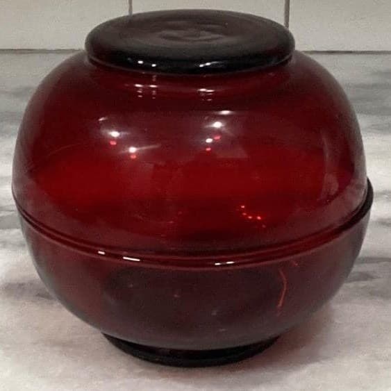 Anchor Hocking Royal Ruby Footed Fruit Bowls, Set of 2, Vintage Red Glass - Thumbnail 11