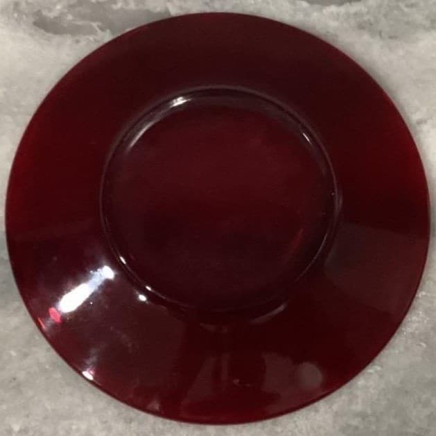 Anchor Hocking Royal Ruby Red Teacups & Saucers, Set of 2, Vintage Glassware - Thumbnail 5