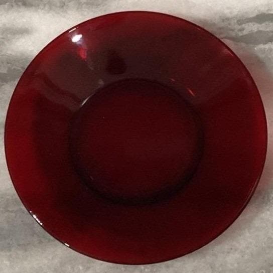 Anchor Hocking Royal Ruby Red Teacups & Saucers, Set of 4, Vintage Glassware - Thumbnail 8