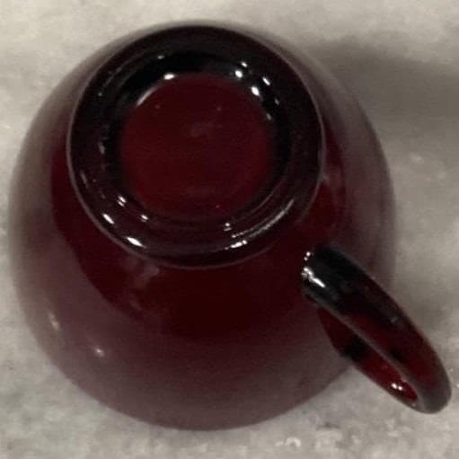 Anchor Hocking Royal Ruby Red Teacups & Saucers, Set of 4, Vintage Glassware - Thumbnail 6