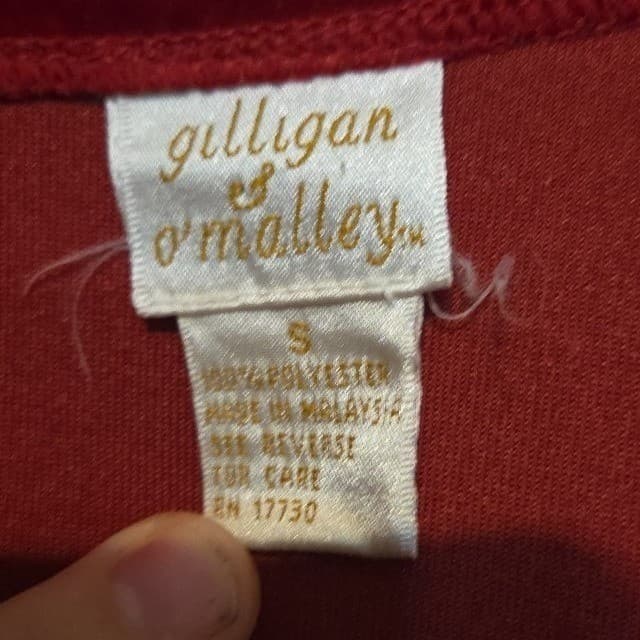 Gilligan & O'Malley Red Velvet Henley Long Sleeve Nightgown, Woman's S Sleepwear - Thumbnail 5