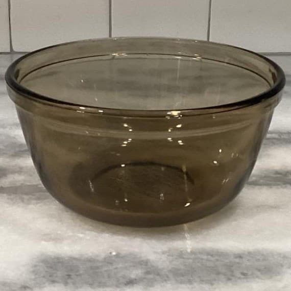 Anchor Hocking Ovenware Amber 1Qt Mixing Bowl #1056, Brown Glass, Kitchenware - Thumbnail 11