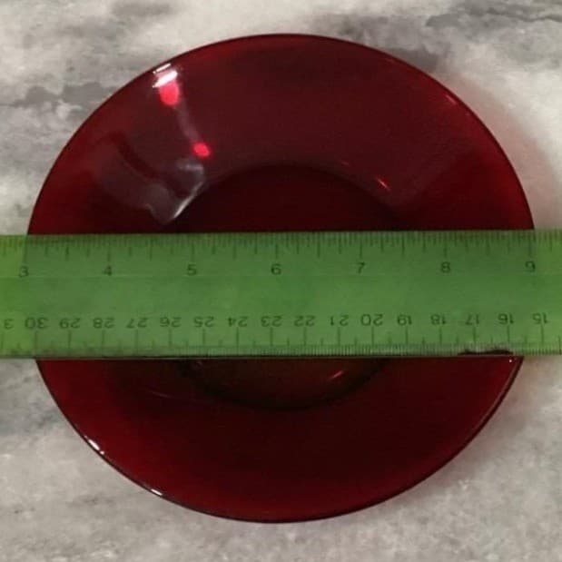 Anchor Hocking Royal Ruby Red Teacups & Saucers, Set of 2, Vintage Glassware - Thumbnail 2