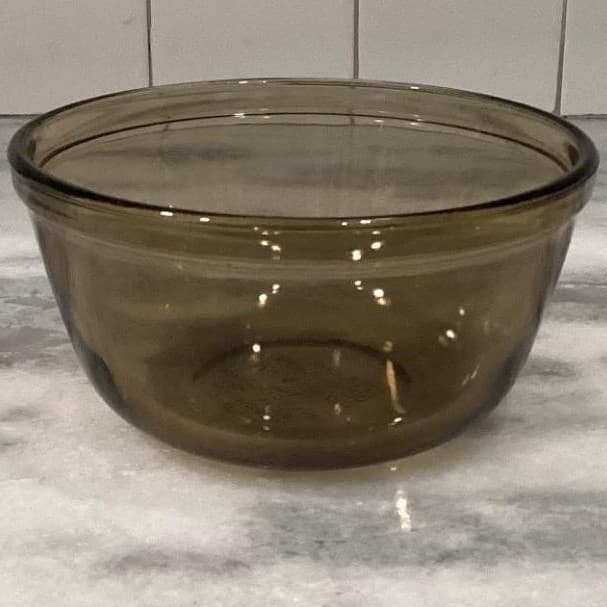 Anchor Hocking Ovenware Amber 1Qt Mixing Bowl #1056, Brown Glass, Kitchenware - Thumbnail 9