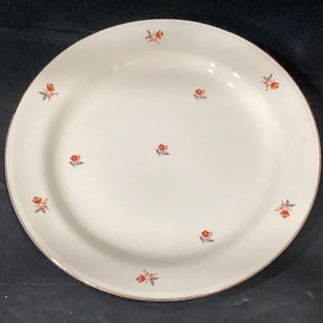 Homer Laughlin Nautilus "Cardinal" Dinner Plates, Set of 3, Cunningham & Pickett - Thumbnail 5