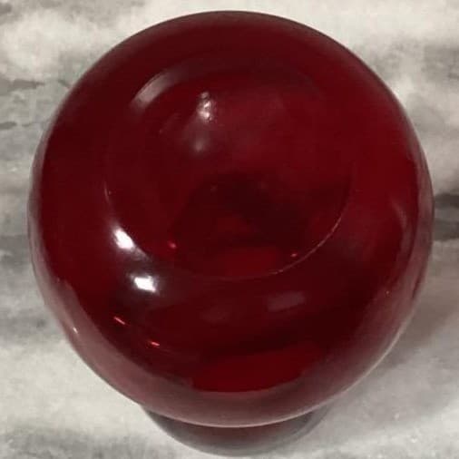 Hand-Blown Ruby Red Glass Vase, Vintage Gourd Shape Flower Holder, Centerpiece - Thumbnail 4