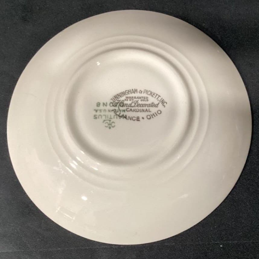 Cunningham & Pickett "Cardinal" Teacup and Saucer, Hand Decorated Tableware - Thumbnail 5