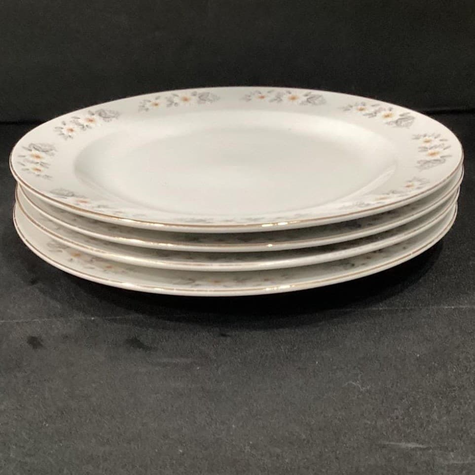 Snowflower by China Dinner Plates, Set of 4, Vintage Multicolor Floral Porcelain - Thumbnail 8