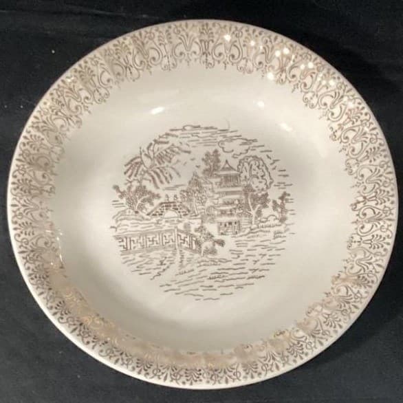 Cronin China Asian Theme Bowl, Gold Gild Vintage Porcelain Replacement Tableware - Thumbnail 5