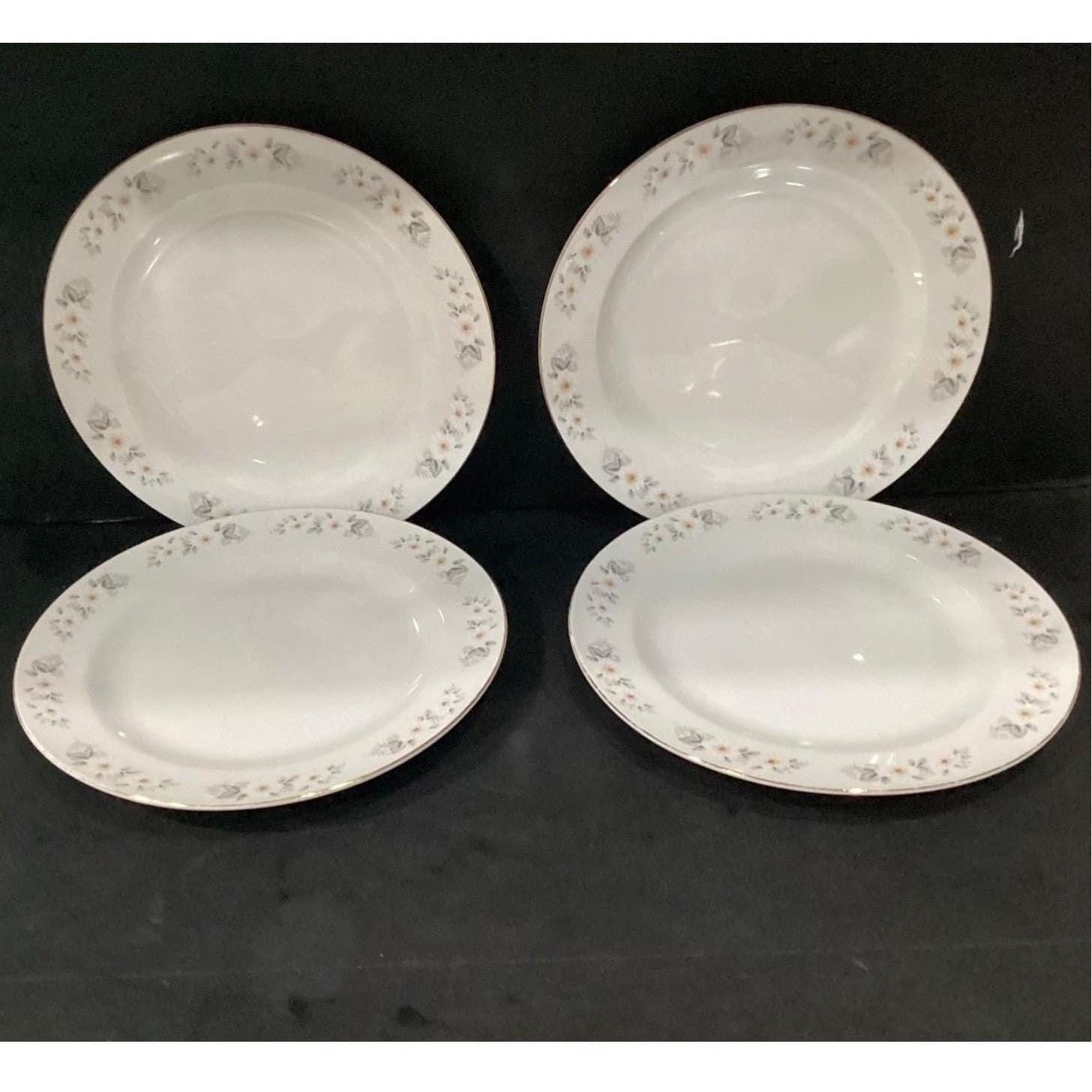Snowflower by China Dinner Plates, Set of 4, Vintage Multicolor Floral Porcelain - Thumbnail 6