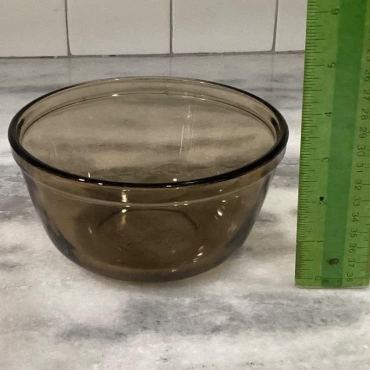 Anchor Hocking Ovenware Amber 1Qt Mixing Bowl #1056, Brown Glass, Kitchenware - Thumbnail 2