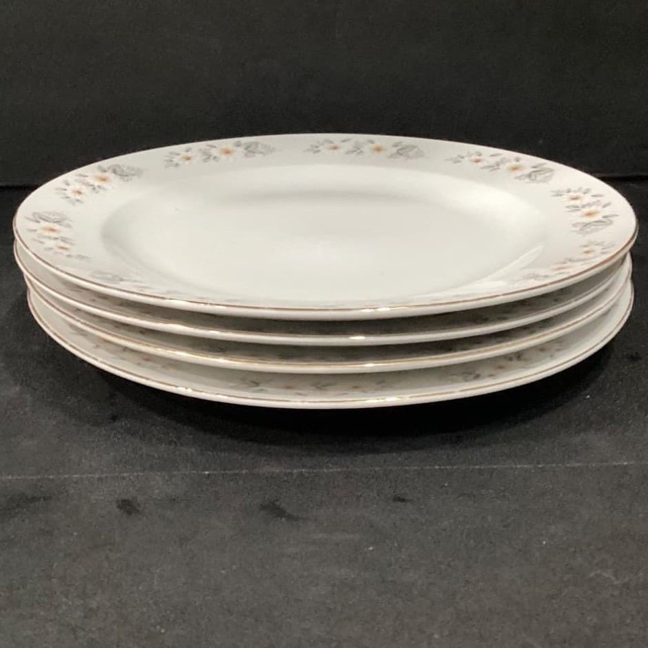 Snowflower by China Dinner Plates, Set of 4, Vintage Multicolor Floral Porcelain - Thumbnail 9