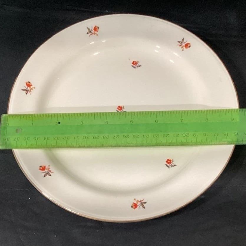 Homer Laughlin Nautilus "Cardinal" Dinner Plates, Set of 3, Cunningham & Pickett - Thumbnail 2