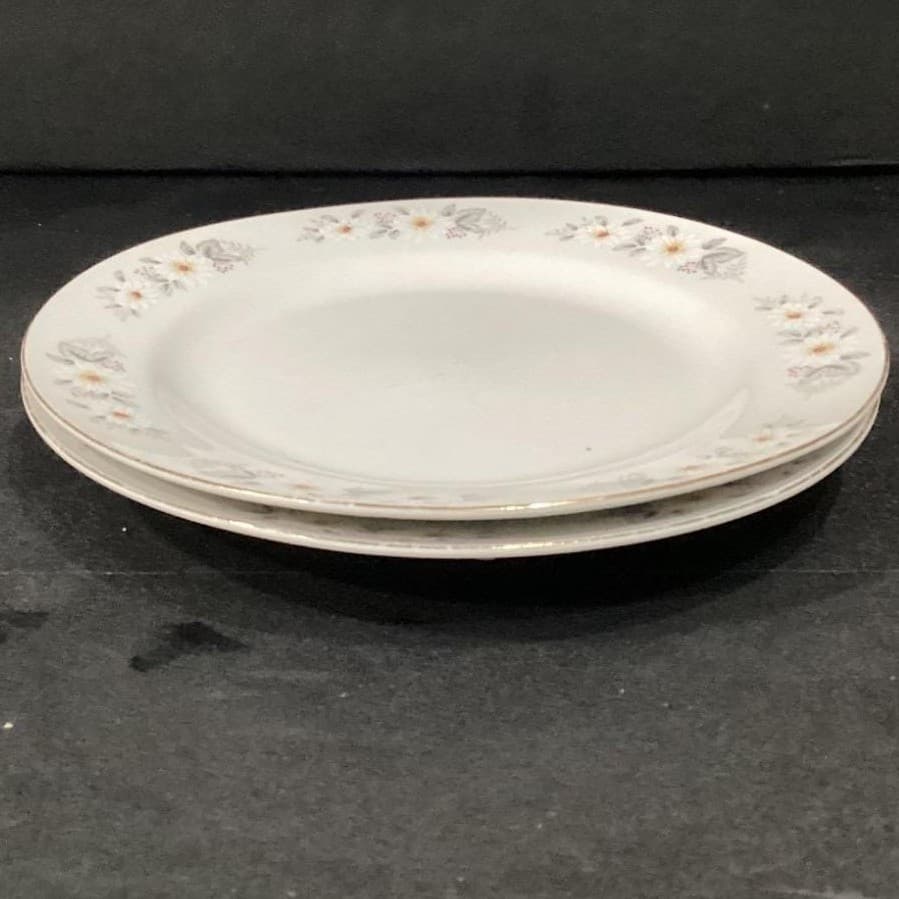 Snowflower by China Salad Plates, Set of 2, Vintage Multicolor Floral Porcelain - Thumbnail 7
