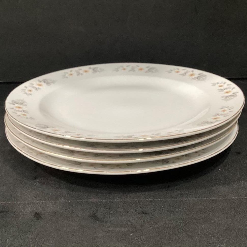 Snowflower by China Dinner Plates, Set of 4, Vintage Multicolor Floral Porcelain - Thumbnail 10