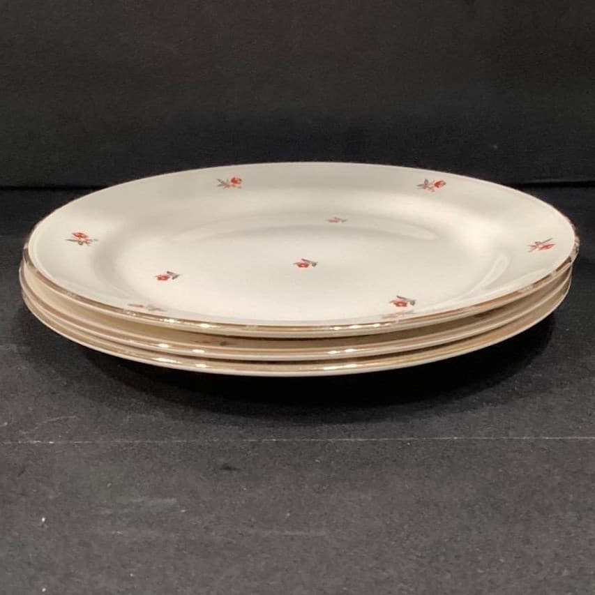 Homer Laughlin Nautilus "Cardinal" Dinner Plates, Set of 3, Cunningham & Pickett - Thumbnail 10