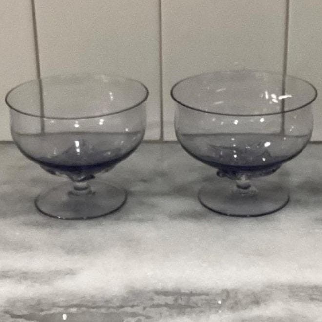 Blefeld Leaf Fantasy Lilac Sherbet Glasses, Set of 2, Vtg Hand-Blown Crystal - Thumbnail 11