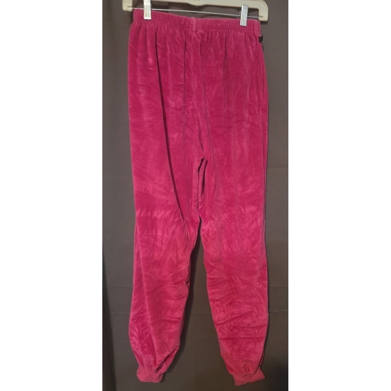 Liz Claiborne Hot Pink Velour Joggers Sweatpants, Women's Medium, High Waist - Thumbnail 4