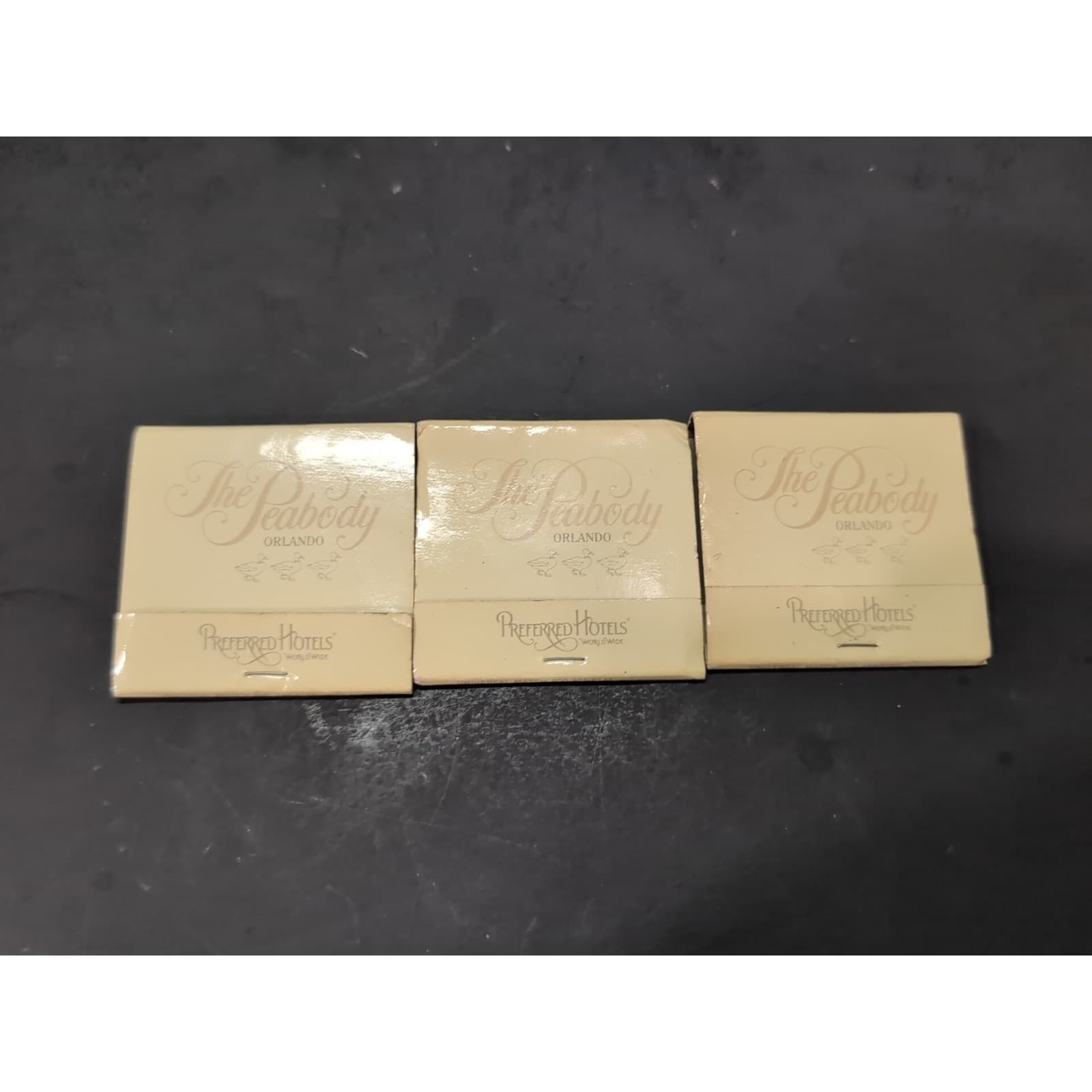 The Peabody Orlando Hotel Matchbooks, Set of 3, Preferred Hotels Duck Logo