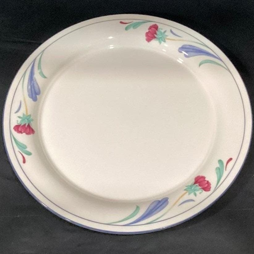 Lenox Chinastone Poppies On Blue Dinner Plates, Set of 4, Vtg Floral Tableware - Thumbnail 5