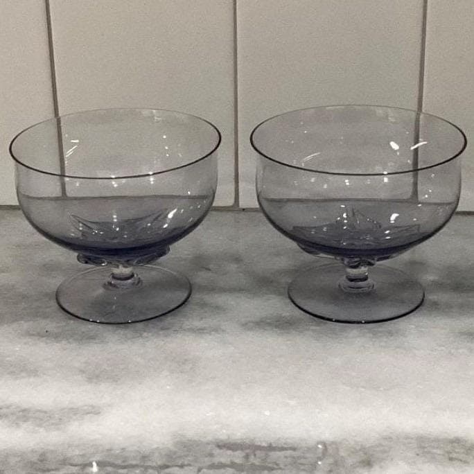 Blefeld Leaf Fantasy Lilac Sherbet Glasses, Set of 2, Vtg Hand-Blown Crystal - Thumbnail 10