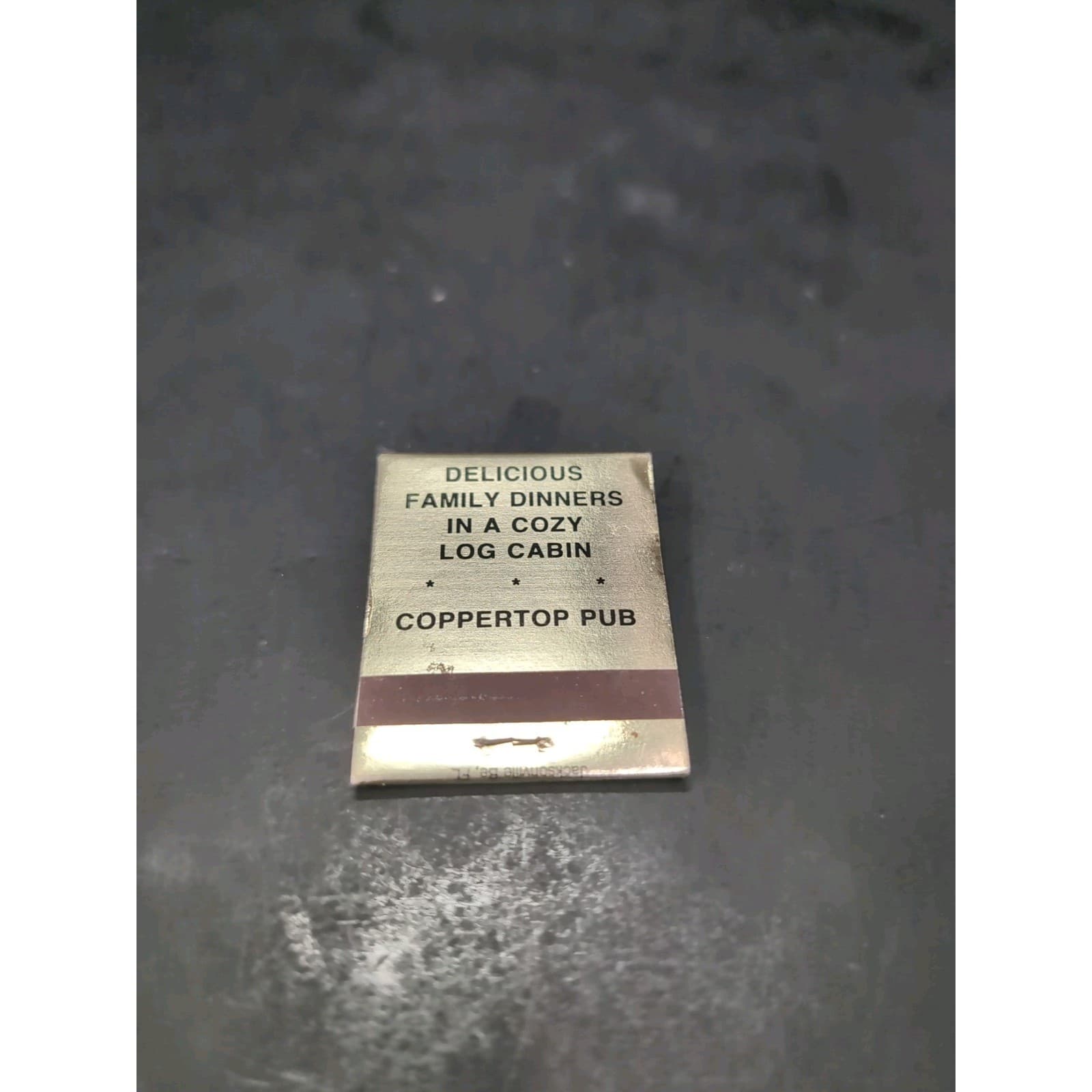 The Homestead Coppertop Pub Matchbook, Vintage, Jacksonville Beach FL, Gold Foil - Thumbnail 2