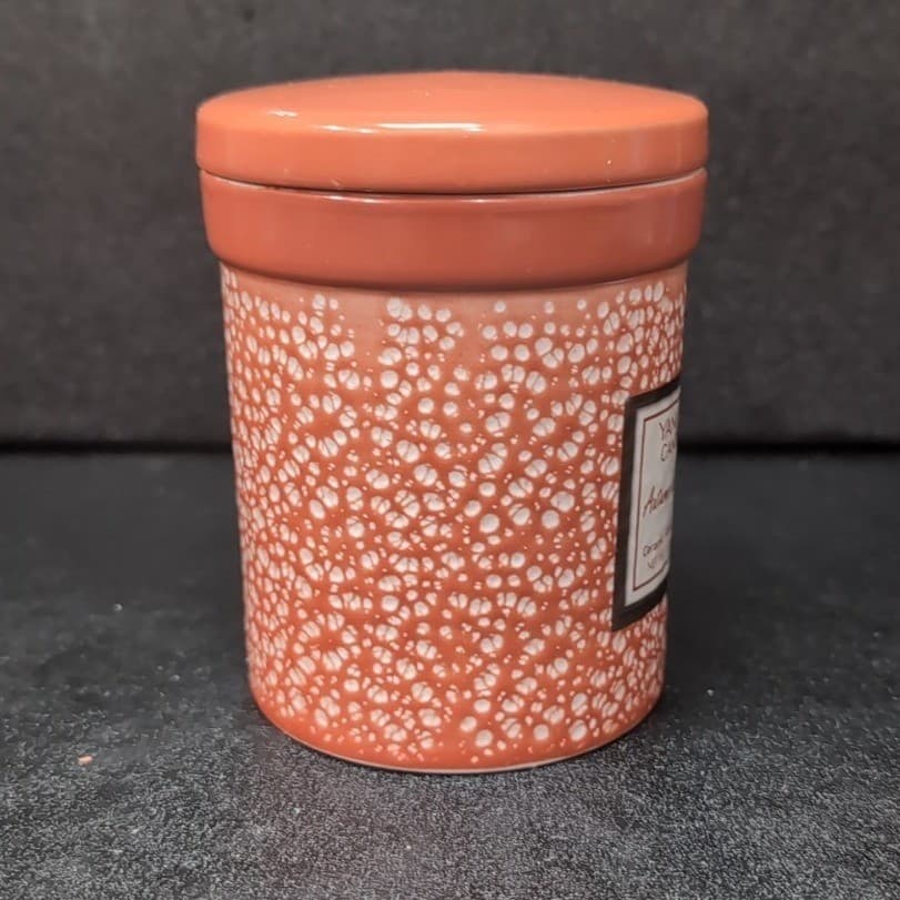 Yankee Candle Autumn Wreath Orange Ceramic Filled Candle 7oz with Lid 4 inch - Thumbnail 5