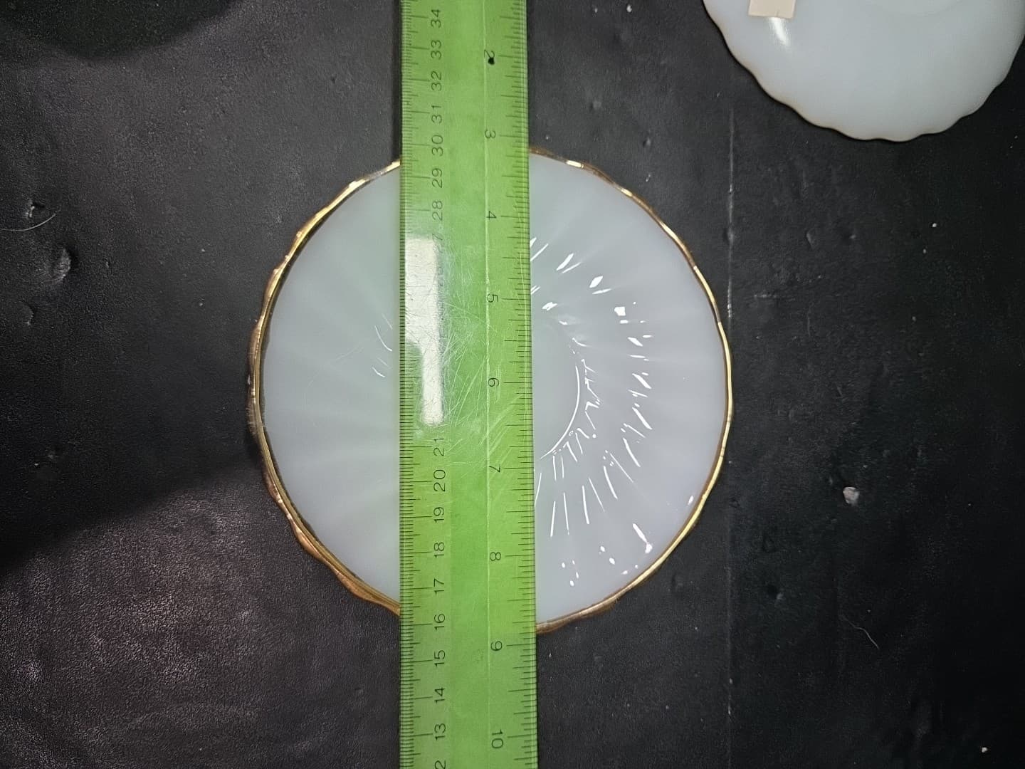 Anchor Hocking Swirl Milk Glass Saucer, White with Gold Shell Trim, Set of 2 - Thumbnail 5