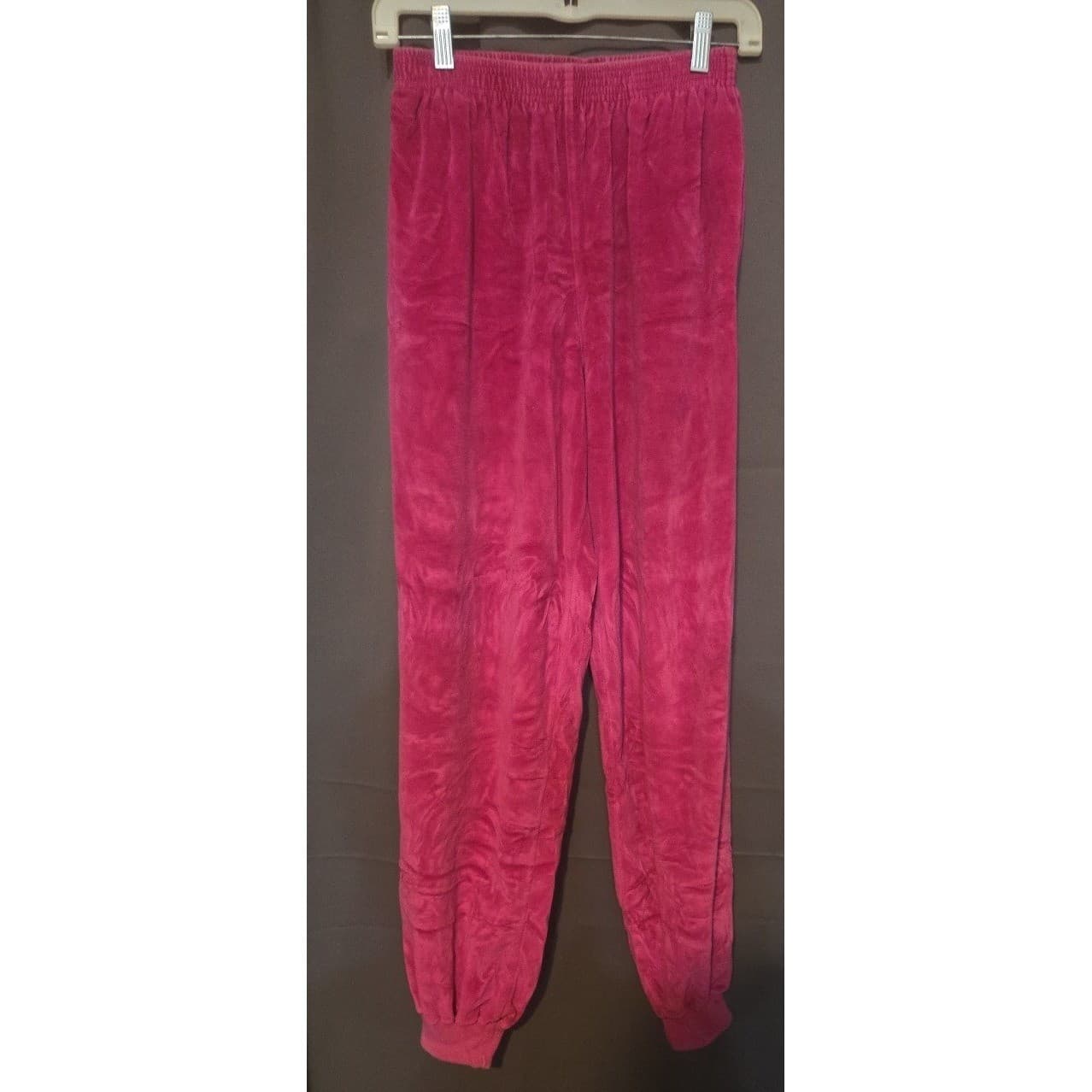 Liz Claiborne Hot Pink Velour Joggers Sweatpants, Women's Medium, High Waist - Thumbnail 3