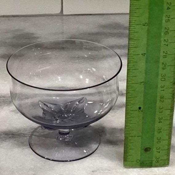 Blefeld Leaf Fantasy Lilac Sherbet Glasses, Set of 2, Vtg Hand-Blown Crystal - Thumbnail 2