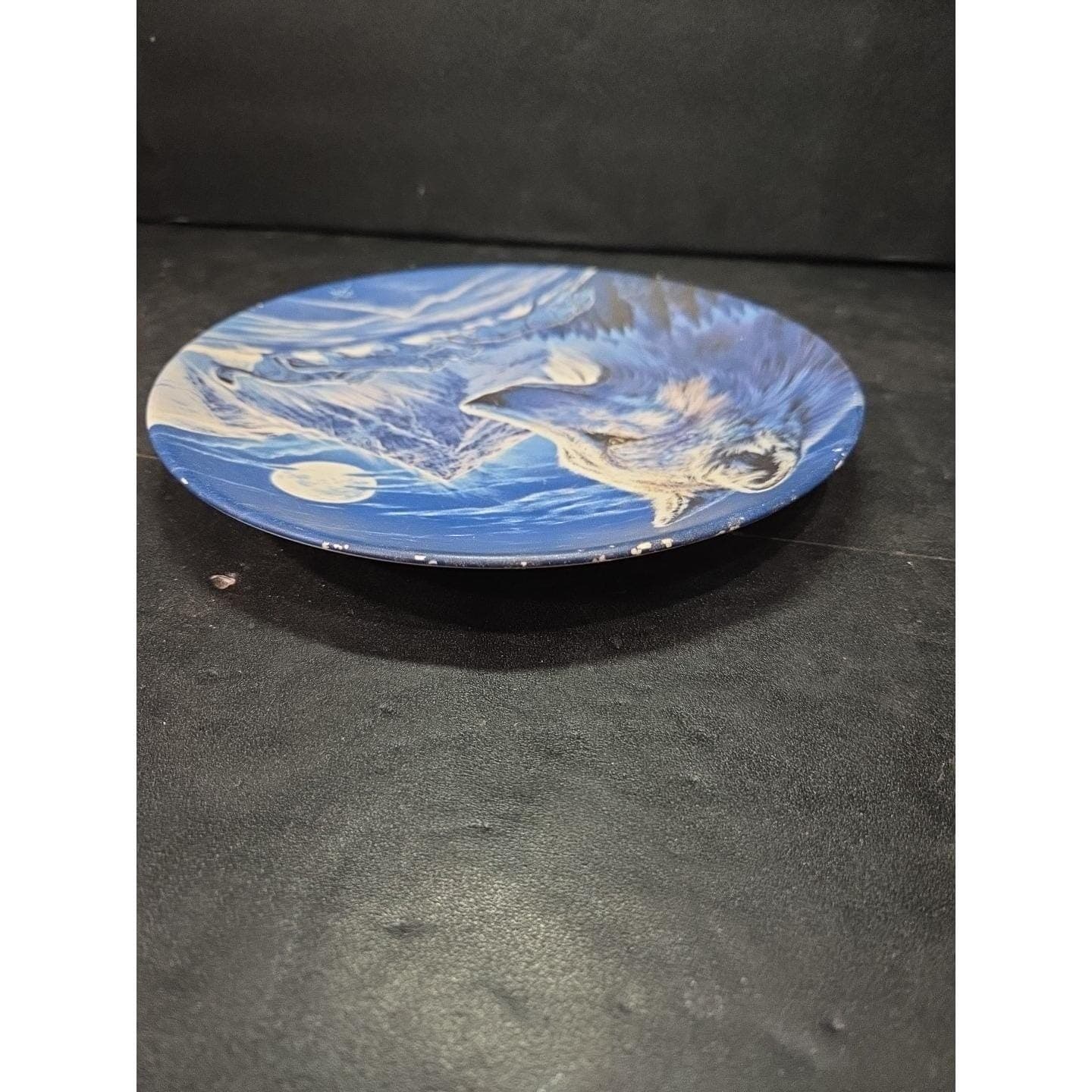 Hamilton "Moonlight Run" Spirit Wolf Collector Plate, Vintage 8" Porcelain Decor - Thumbnail 8