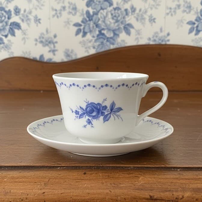 Alboth & Kaiser Bavaria Blue Flowers Condiment Dish, Vintage Floral Gravy Boat