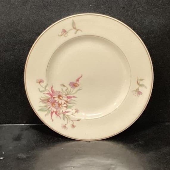 Arabia of Finland Maire Bread Plate, Vintage Pink Floral Dinnerware, Tableware - Thumbnail 2