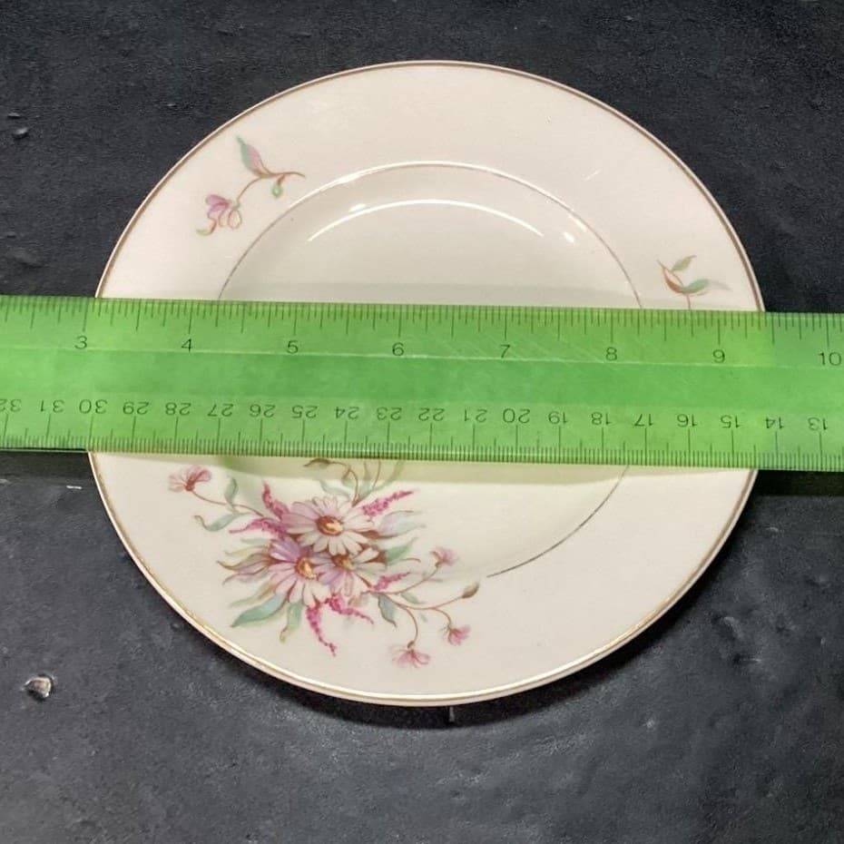 Arabia of Finland Maire Bread Plate, Vintage Pink Floral Dinnerware, Tableware - Thumbnail 6