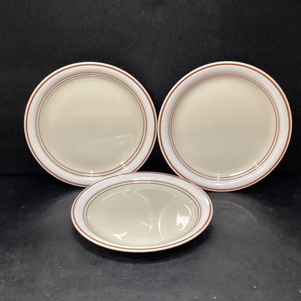 Anchor Hocking Adobe Salad Plates #C8700/10, Set of 3, Vtg Stoneware, Dinnerware - Thumbnail 2
