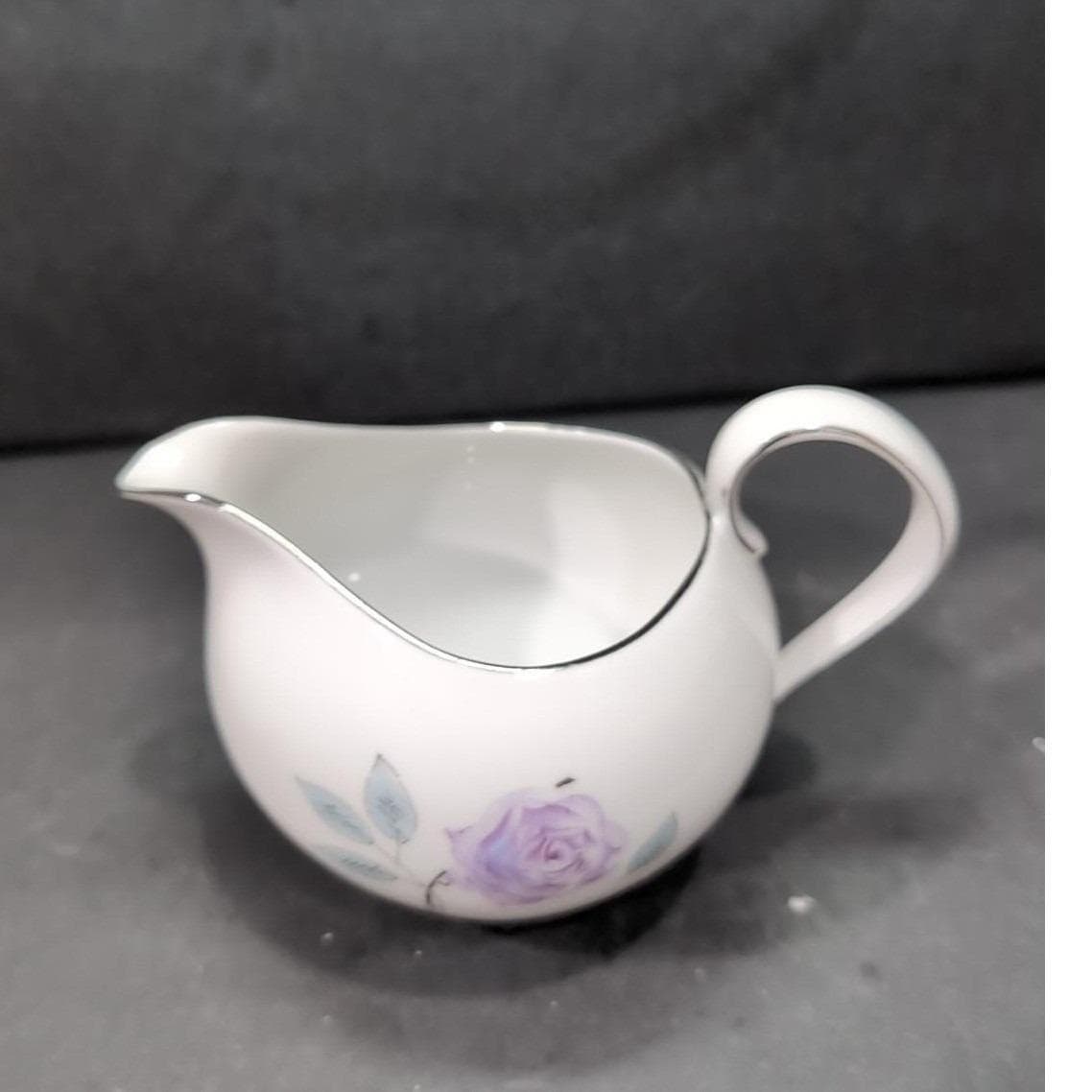 Johann Haviland Purple Rose Creamer, Eva Zeisel Bavaria China, Vintage Tableware - Thumbnail 6