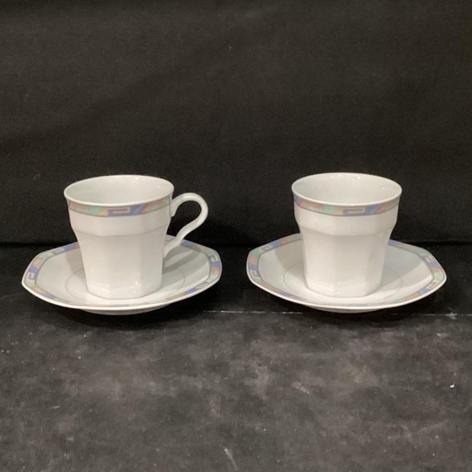 Christopher Stuart Southwest Teacups & Saucers, Set of 2, Vintage 4 Piece Dishes - Thumbnail 2