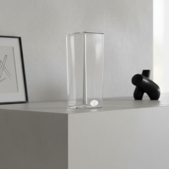 Firelight Glass 9" Diamond Oil Lamp, Minimalist Decor Candle, Ambient Lighting