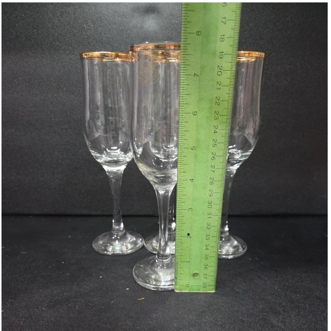 Circleware Tulip Champagne Flutes, Set of 4, Gold Collection, Vintage Stemware - Thumbnail 9