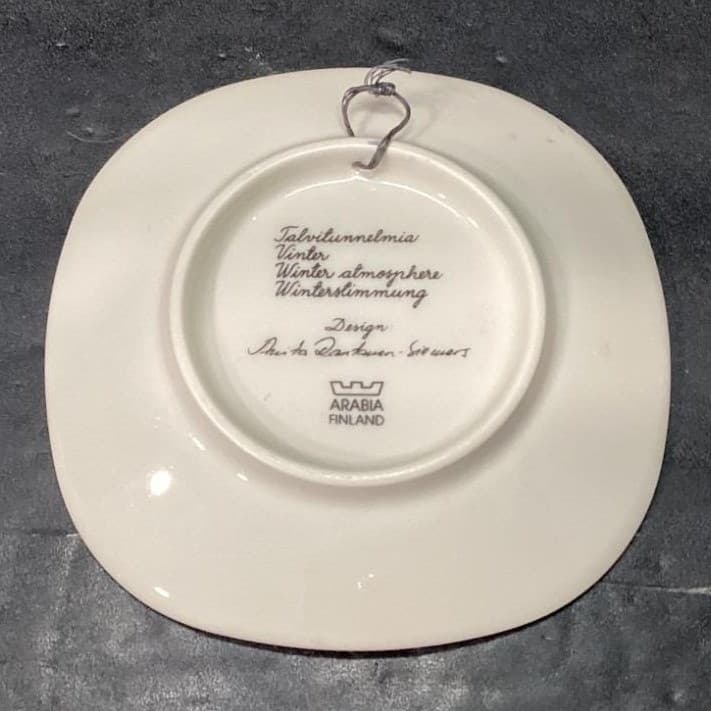 Arabia of Finland Winter Scene Plate, Vintage Anita Rantanen Siewers Design - Thumbnail 3