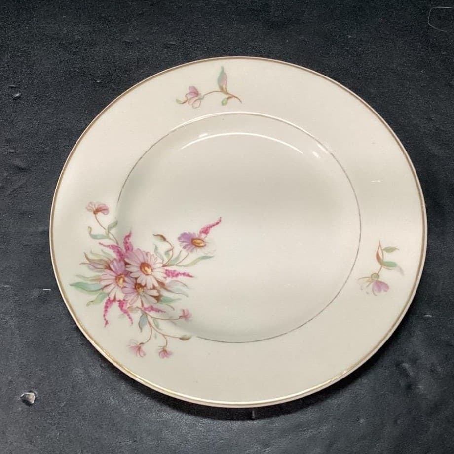 Arabia of Finland Maire Bread Plate, Vintage Pink Floral Dinnerware, Tableware - Thumbnail 3