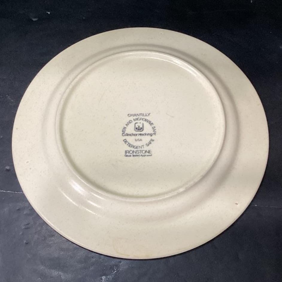 Anchor Hocking Chantilly Dinner Plates, Set of 4, Vtg Floral Border Dinnerware - Thumbnail 4