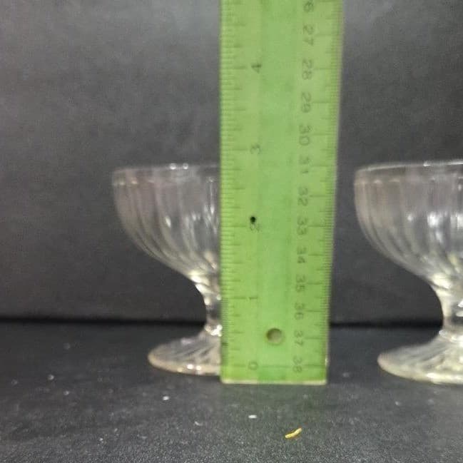 Hazel Atlas Ribbon Sherbets, Set of 2, Pink Tint Footed Dessert Cups, Glassware - Thumbnail 10