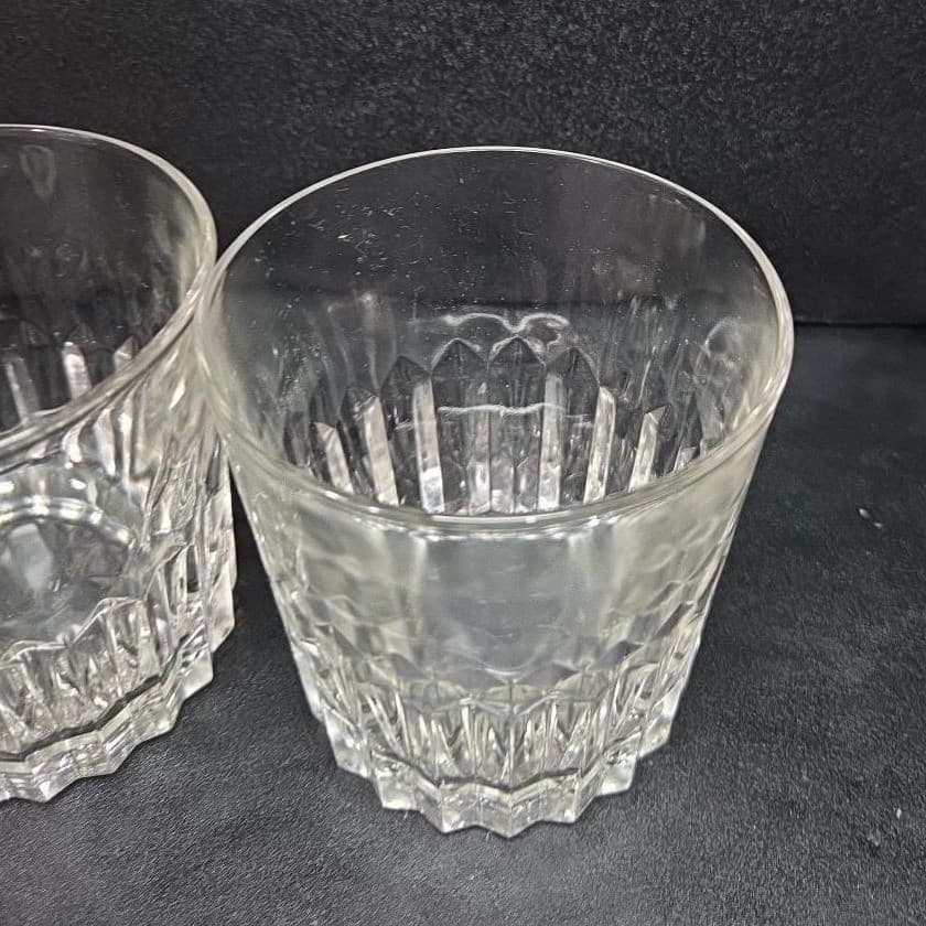 Rotary Whiskey Lowball Tumblers, Set of 2 Vintage Clear Rocks Glasses, Drinkware - Thumbnail 6