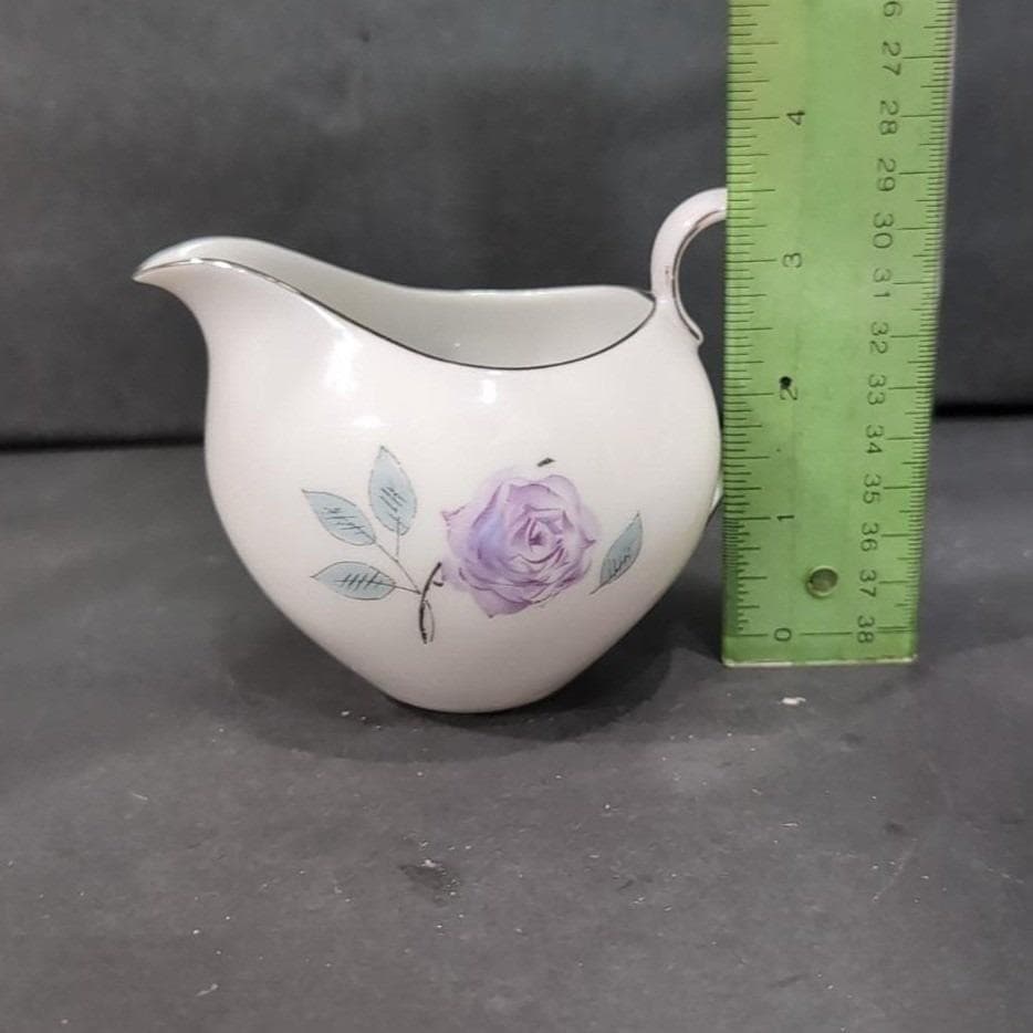 Johann Haviland Purple Rose Creamer, Eva Zeisel Bavaria China, Vintage Tableware - Thumbnail 2