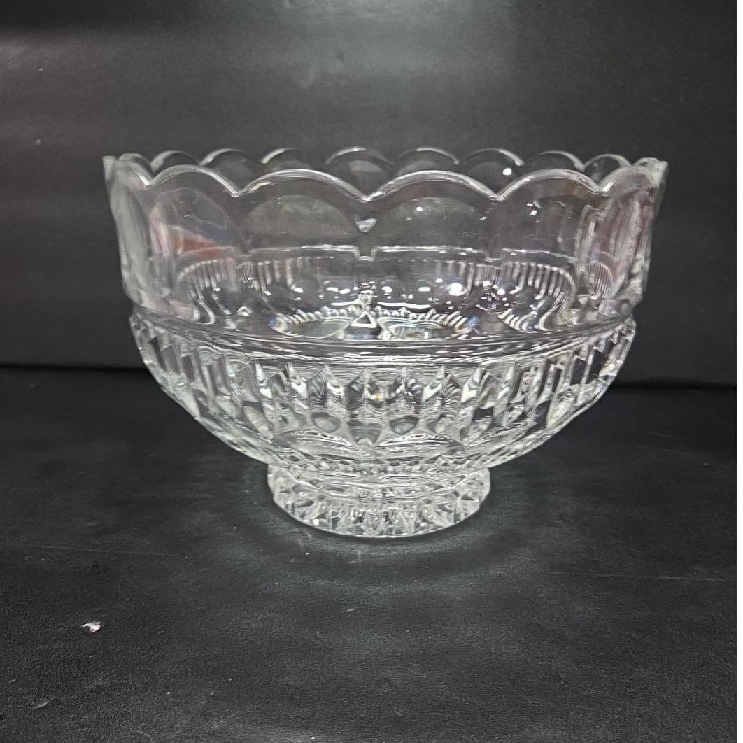 Sudety Clear 24% Lead Crystal Bowl, Vintage Decorative Serveware, Centerpiece - Thumbnail 7