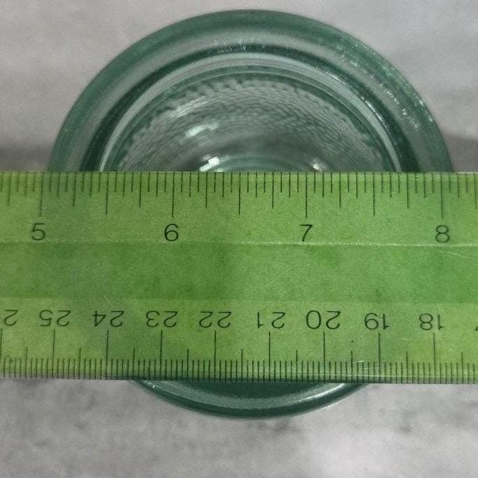Pebble Textured Glass Candle Holder, Vintage Green Votive, Centerpiece Bowl - Thumbnail 3