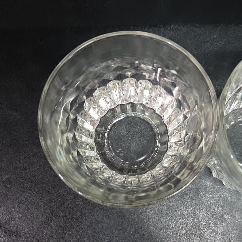 Rotary Whiskey Lowball Tumblers, Set of 2 Vintage Clear Rocks Glasses, Drinkware - Thumbnail 7